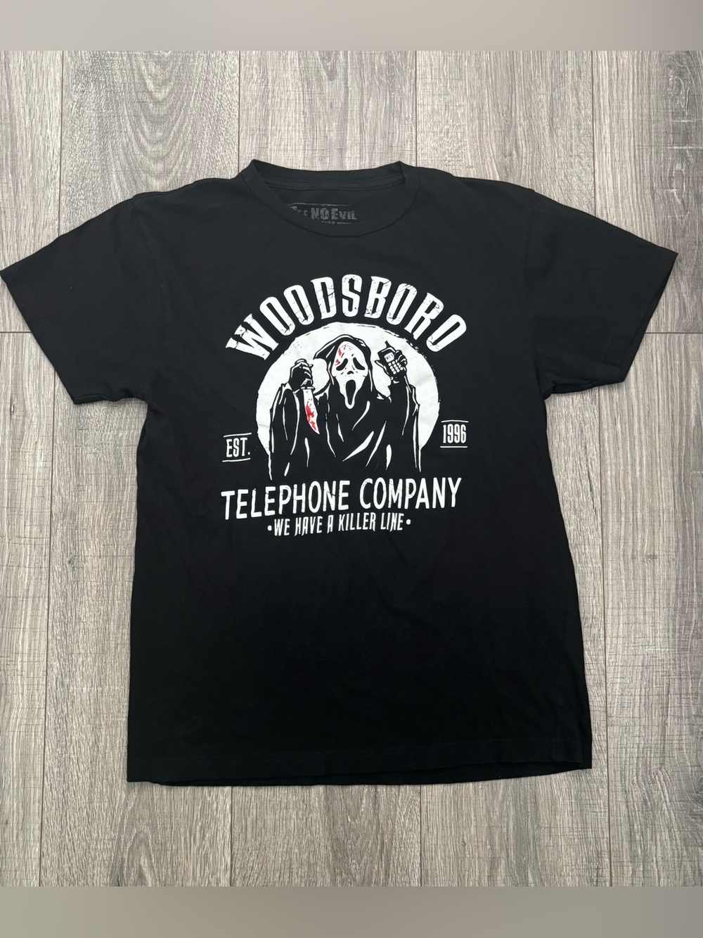 Tee No Evil Woodsboro Telephone Company Horror Graphic T-Shirt Unisex M